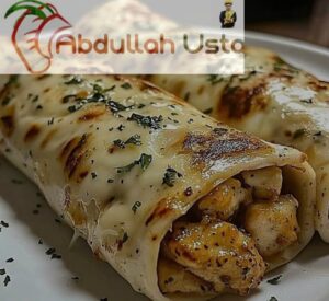 Peynirli Sarımsaklı Tavuk Dürümleri