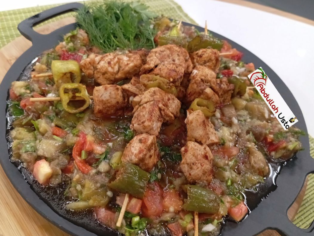 Patlıcan ezmeli tavuk şiş
